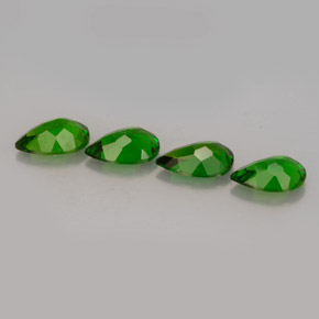 캐럿 천연 그린 크롬 디옵사이드 보석, 배 모양, 6.9×4.9 mm, VVS-VS
