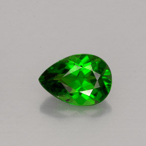 0.76캐럿 천연 그린 크롬 디옵사이드, 배 모양, 7.1×5 mm, VS