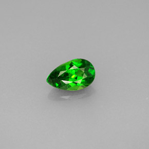 0.46캐럿 천연 그린 크롬 디옵사이드, 배 모양, 6.3×3.9 mm, VVS