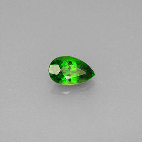 0.46캐럿 천연 그린 크롬 디옵사이드, 배 모양, 6.3×3.9 mm, VVS