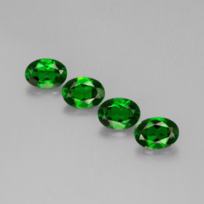 캐럿 천연 그린 크롬 디옵사이드 보석, 타원형 컷, 7×5.2 mm, VVS-VS