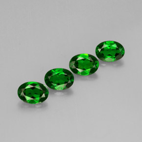 캐럿 천연 그린 크롬 디옵사이드 보석, 타원형 컷, 7×5.2 mm, VVS-VS