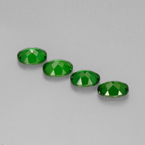 캐럿 천연 그린 크롬 디옵사이드 보석, 타원형 컷, 7×5.2 mm, VVS-VS