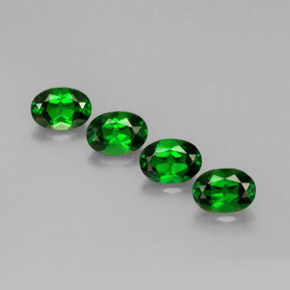 캐럿 천연 그린 크롬 디옵사이드 보석, 타원형 컷, 7.1×5 mm, VVS-VS