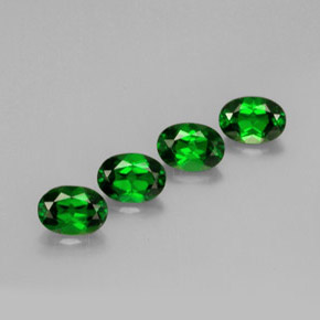 캐럿 천연 그린 크롬 디옵사이드 보석, 타원형 컷, 7.1×5 mm, VVS-VS