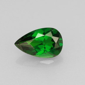 0.84캐럿 천연 그린 크롬 디옵사이드, 배 모양, 7.9×5 mm, VS