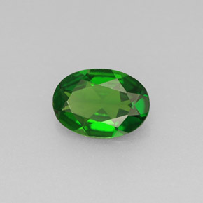 0.60캐럿 천연 그린 크롬 디옵사이드, 타원형 컷, 7×5 mm, VS