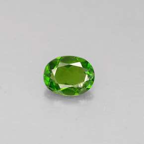 0.28캐럿 천연 그린 크롬 디옵사이드, 타원형 컷, 4.7×3.8 mm, VS