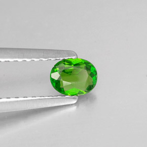 0.23캐럿 천연 그린 크롬 디옵사이드, 타원형 컷, 4.7×3.7 mm, VS