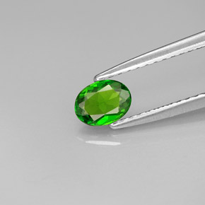 0.33캐럿 천연 그린 크롬 디옵사이드, 타원형 컷, 5.3×4 mm, VS