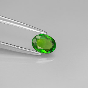 0.33캐럿 천연 그린 크롬 디옵사이드, 타원형 컷, 5.3×4 mm, VS
