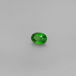 0.30캐럿 천연 그린 크롬 디옵사이드, 타원형 컷, 4.8×3.6 mm, VS