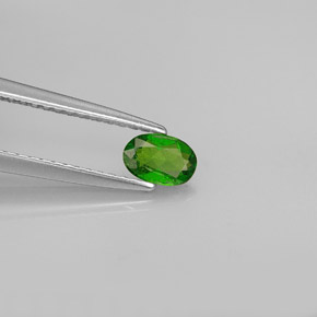 0.26캐럿 천연 그린 크롬 디옵사이드, 타원형 컷, 5.3×3.6 mm, VS