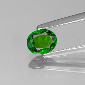 0.35캐럿 천연 그린 크롬 디옵사이드, 타원형 컷, 5.1×4.1 mm, VS-SI