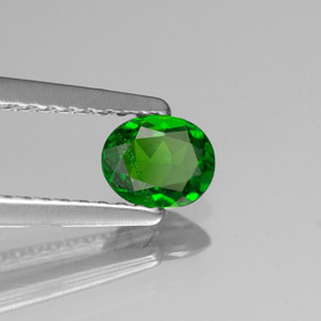 0.35캐럿 천연 그린 크롬 디옵사이드, 타원형 컷, 5.1×4.1 mm, VS-SI