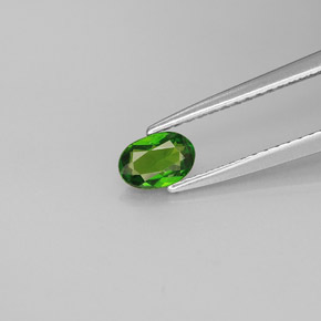 0.36캐럿 천연 그린 크롬 디옵사이드, 타원형 컷, 5.6×3.8 mm, VS