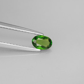 0.36캐럿 천연 그린 크롬 디옵사이드, 타원형 컷, 5.6×3.8 mm, VS
