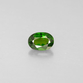 0.32캐럿 천연 그린 크롬 디옵사이드, 타원형 컷, 4.9×3.5 mm, VS
