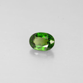 0.32캐럿 천연 그린 크롬 디옵사이드, 타원형 컷, 4.9×3.5 mm, VS