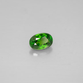 0.26캐럿 천연 그린 크롬 디옵사이드, 타원형 컷, 4.7×3.2 mm, VS