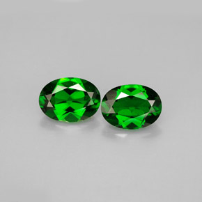 캐럿 천연 그린 크롬 디옵사이드 보석, 타원형 컷, 7.1×5.2 mm, VS