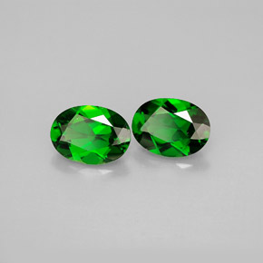 캐럿 천연 그린 크롬 디옵사이드 보석, 타원형 컷, 7.1×5.2 mm, VS