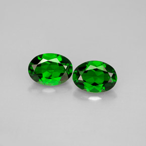 캐럿 천연 그린 크롬 디옵사이드 보석, 타원형 컷, 7×5.1 mm, VS