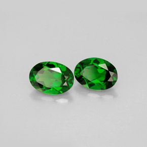 캐럿 천연 그린 크롬 디옵사이드 보석, 타원형 컷, 7×5.1 mm, VS