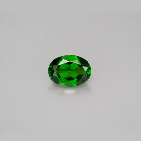 0.96캐럿 천연 그린 크롬 디옵사이드, 타원형 컷, 7.2×5.2 mm, VS