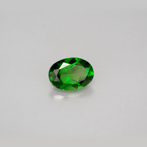 0.96캐럿 천연 그린 크롬 디옵사이드, 타원형 컷, 7.2×5.2 mm, VS