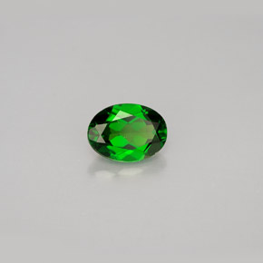 0.91캐럿 천연 그린 크롬 디옵사이드, 타원형 컷, 7.1×5.2 mm, VS