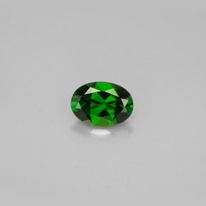 0.80캐럿 천연 그린 크롬 디옵사이드, 타원형 컷, 7.1×5.1 mm, VS