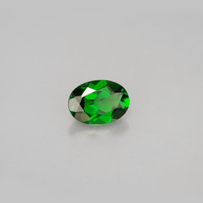 0.88캐럿 천연 그린 크롬 디옵사이드, 타원형 컷, 7×5.1 mm, VS