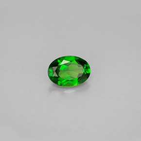 0.84캐럿 천연 그린 크롬 디옵사이드, 타원형 컷, 7.1×5.1 mm, VS