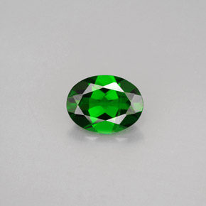 1.14캐럿 천연 그린 크롬 디옵사이드, 타원형 컷, 7.8×5.9 mm, VS