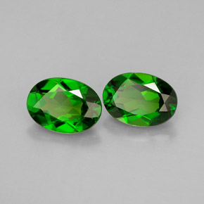 캐럿 천연 그린 크롬 디옵사이드 보석, 타원형 컷, 7.1×5 mm, VS
