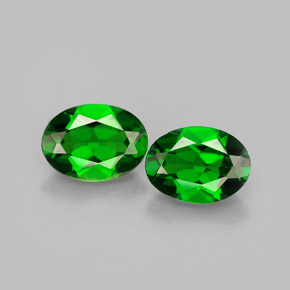 캐럿 천연 그린 크롬 디옵사이드 보석, 타원형 컷, 6.9×5.1 mm, VS
