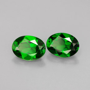 캐럿 천연 그린 크롬 디옵사이드 보석, 타원형 컷, 6.9×5.1 mm, VS