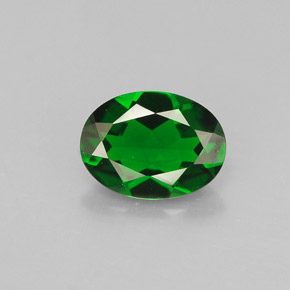 0.80캐럿 천연 그린 크롬 디옵사이드, 타원형 컷, 7.1×5.2 mm, VS