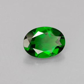 0.80캐럿 천연 그린 크롬 디옵사이드, 타원형 컷, 7.1×5.2 mm, VS
