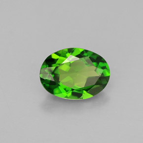 0.79캐럿 천연 그린 크롬 디옵사이드, 타원형 컷, 7×5.2 mm, VS