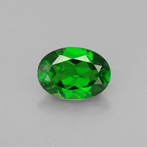 0.86캐럿 천연 그린 크롬 디옵사이드, 타원형 컷, 7×5.1 mm, VS