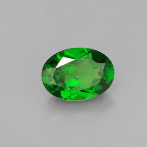 0.86캐럿 천연 그린 크롬 디옵사이드, 타원형 컷, 7×5.1 mm, VS