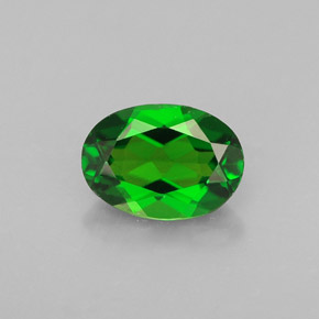 0.87캐럿 천연 그린 크롬 디옵사이드, 타원형 컷, 7.1×5.1 mm, VVS-VS