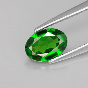 0.71캐럿 천연 그린 크롬 디옵사이드, 타원형 컷, 7×5 mm, VS