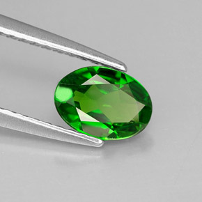 0.71캐럿 천연 그린 크롬 디옵사이드, 타원형 컷, 7×5 mm, VS