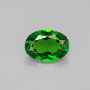 0.77캐럿 천연 그린 크롬 디옵사이드, 타원형 컷, 7.1×5.1 mm, VVS-VS