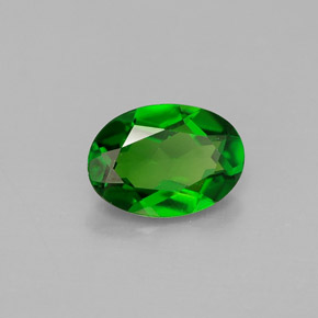 0.77캐럿 천연 그린 크롬 디옵사이드, 타원형 컷, 7.1×5.1 mm, VVS-VS