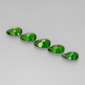 캐럿 천연 그린 크롬 디옵사이드 보석, 배 모양, 7×5 mm, VS
