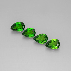 캐럿 천연 그린 크롬 디옵사이드 보석, 배 모양, 6.8×4.6 mm, VS